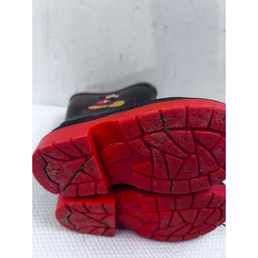Disney‎ Mickey Mouse Rain Boots Size 6 Navy Red Nautical Waterproof Kids
